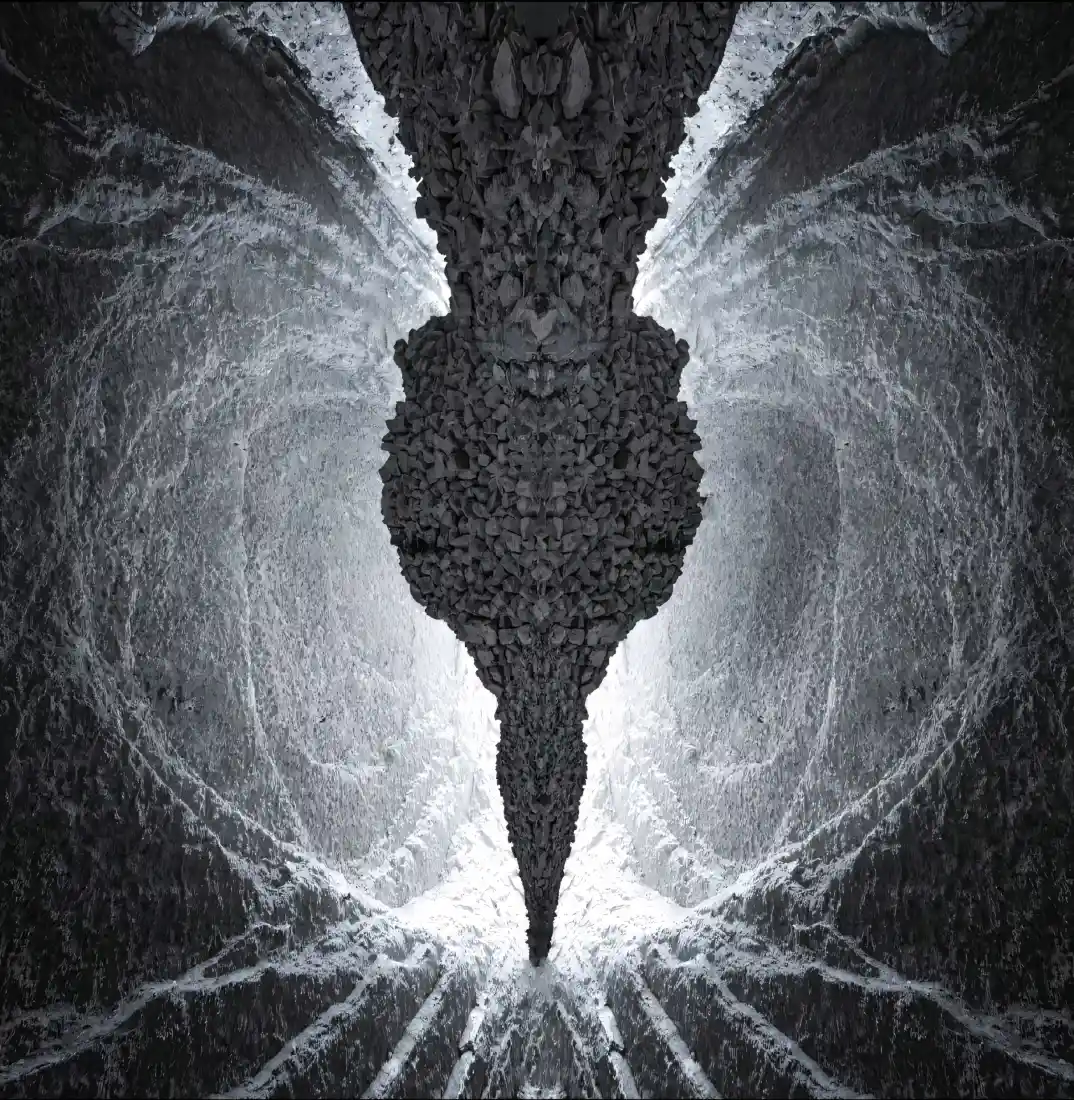 石核爱心深渊手机壁纸｜暗黑背景 - 艺术「哲风壁纸」