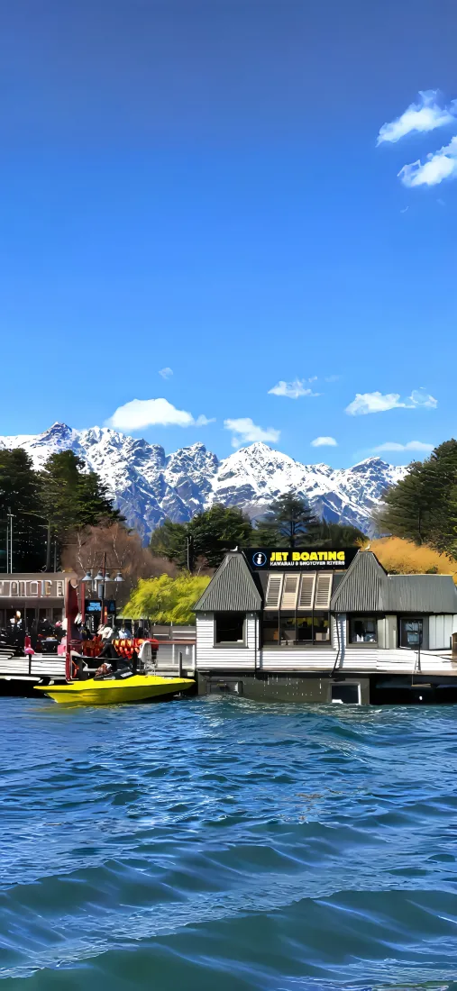 湖水手机壁纸｜雪山房子背景图 - 蓝天码头「哲风壁纸」