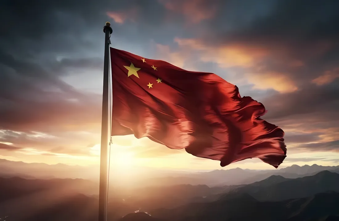 2k五星红旗壁纸｜日出背景图 - 山脉云海「哲风壁纸」