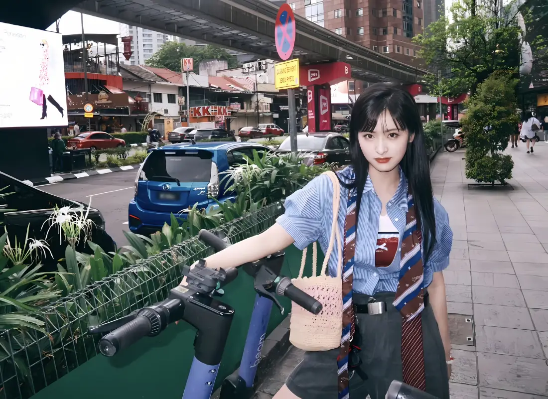 2k沈月街头壁纸｜城市街道背景 - 时尚穿搭「哲风壁纸」