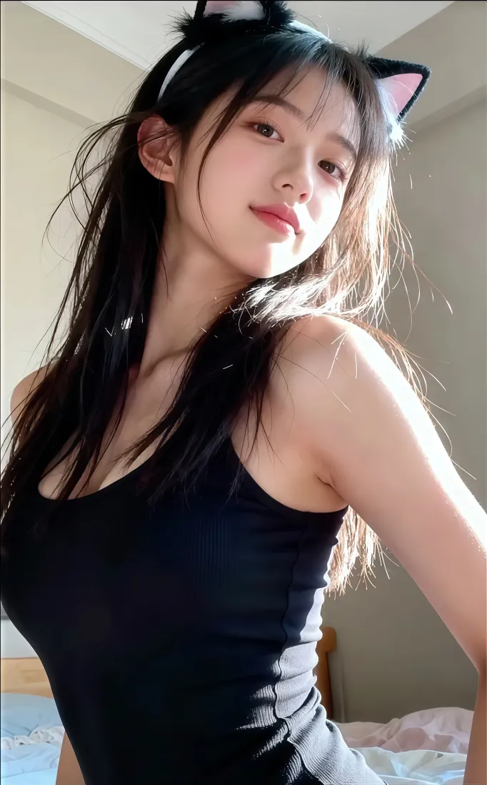 猫耳少女手机壁纸｜卧室 - 可爱傲娇「哲风壁纸」