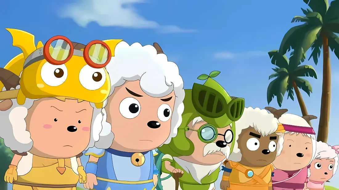 2k喜羊羊与灰太狼壁纸｜热带背景 - 懒羊羊喜羊羊「哲风壁纸」