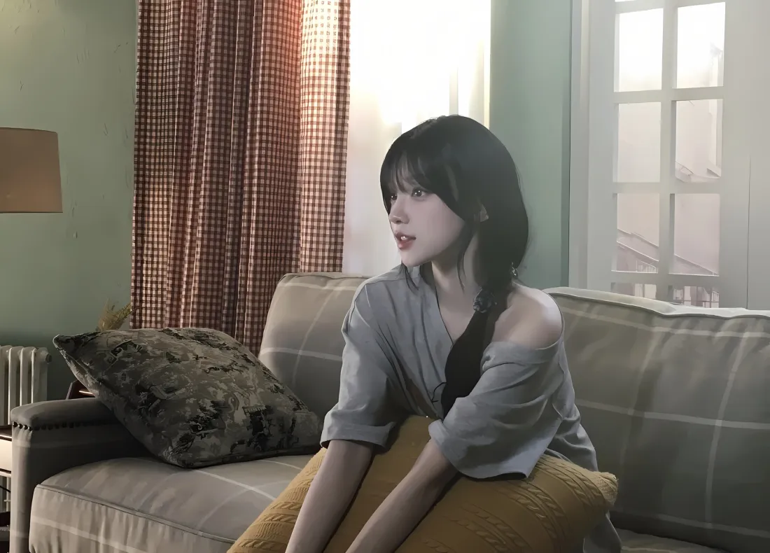 2k美女壁纸｜室内背景图片 - 沙发抱枕「哲风壁纸」