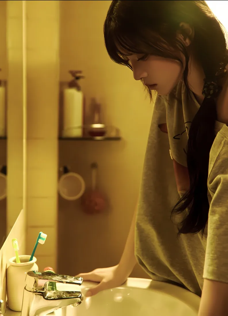 浴室女生手机壁纸｜居家洗漱背景图 - 日常氛围「哲风壁纸」