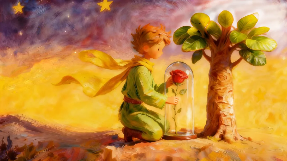 3k小王子壁纸｜黄昏背景 - 玫瑰童真治愈「哲风壁纸」