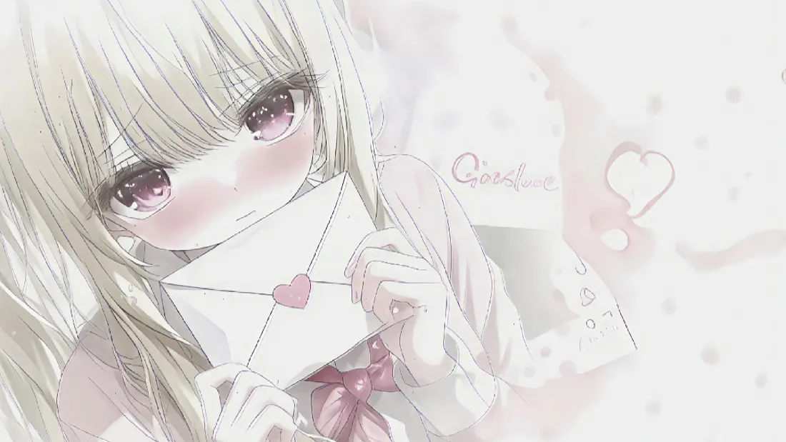 2k动漫少女壁纸｜粉色信封 - 爱心「哲风壁纸」