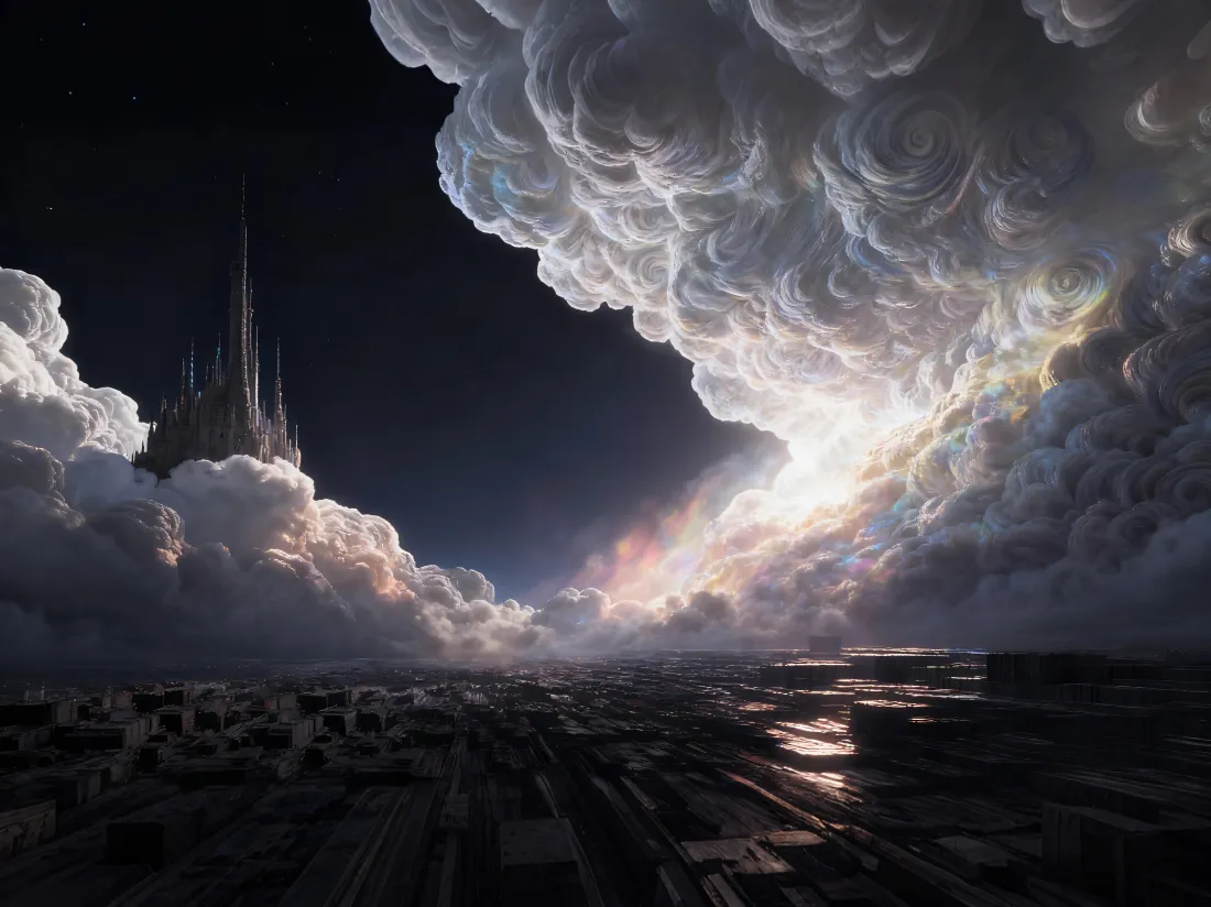 4k云城壁纸｜科幻场景背景图 - 云漩涡「哲风壁纸」