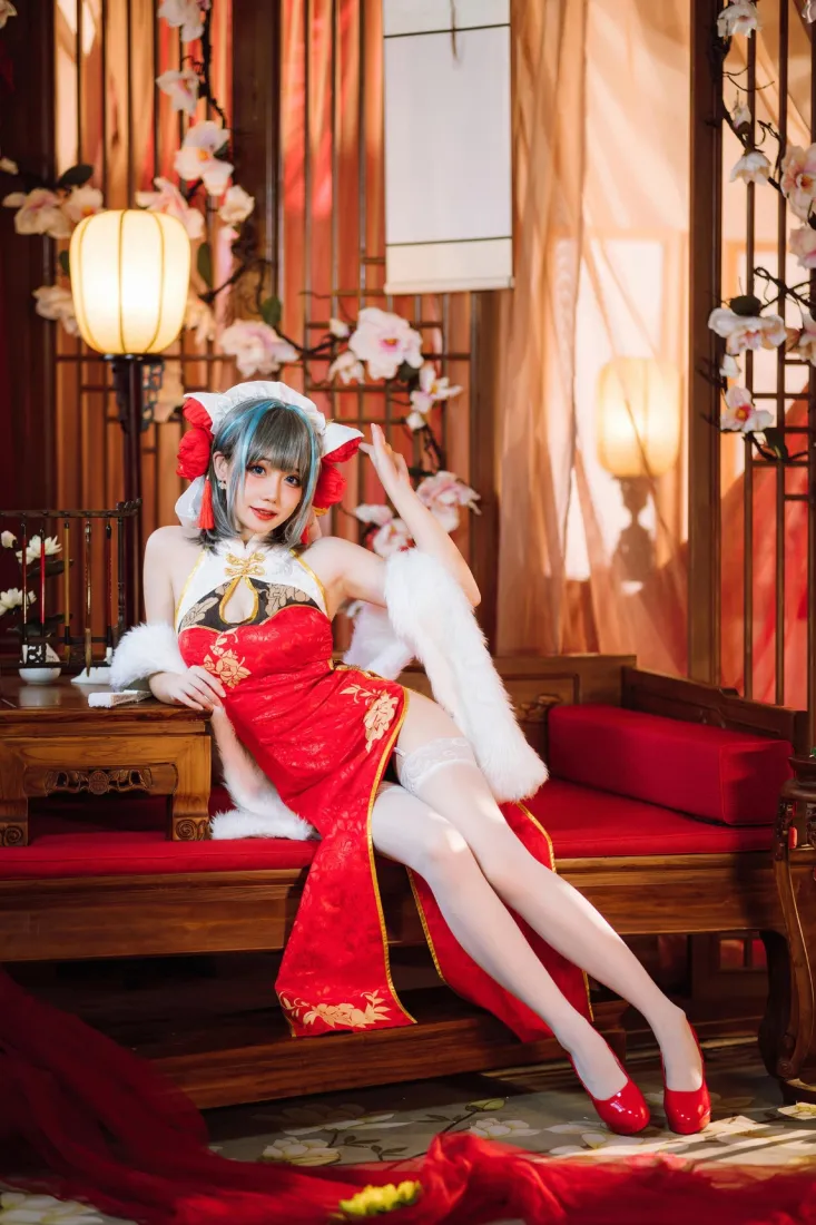 旗袍兔耳少女手机壁纸｜古风背景 - 魅力迷人「哲风壁纸」