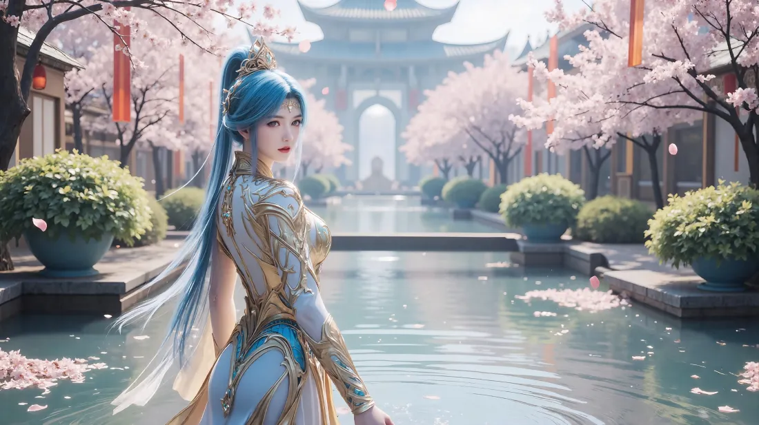 3k王秋儿壁纸｜斗罗大陆古风庭院背景 - 绝世唐门「哲风壁纸」