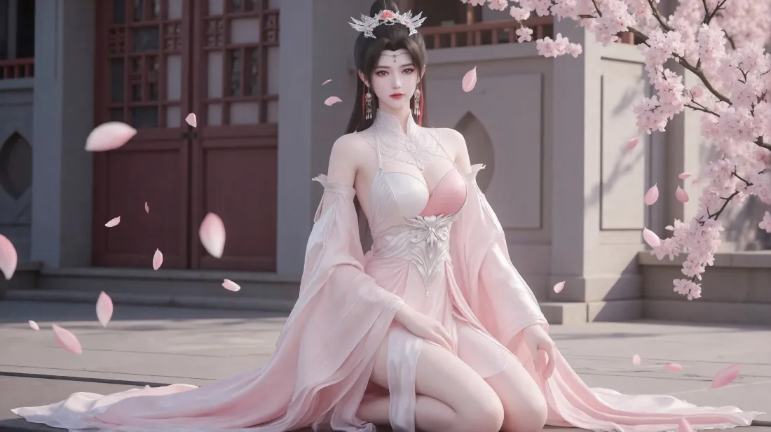 3k柳眉仙逆壁纸｜古风樱花背景 - 粉色古装「哲风壁纸」