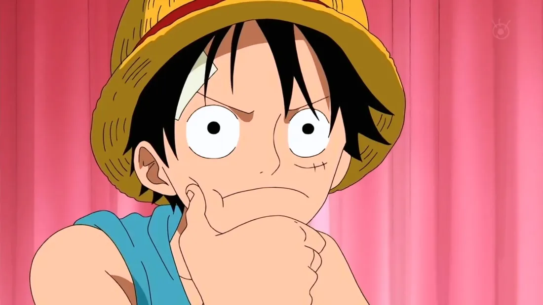 2k路飞壁纸｜粉色背景 - 搞笑呆萌「哲风壁纸」