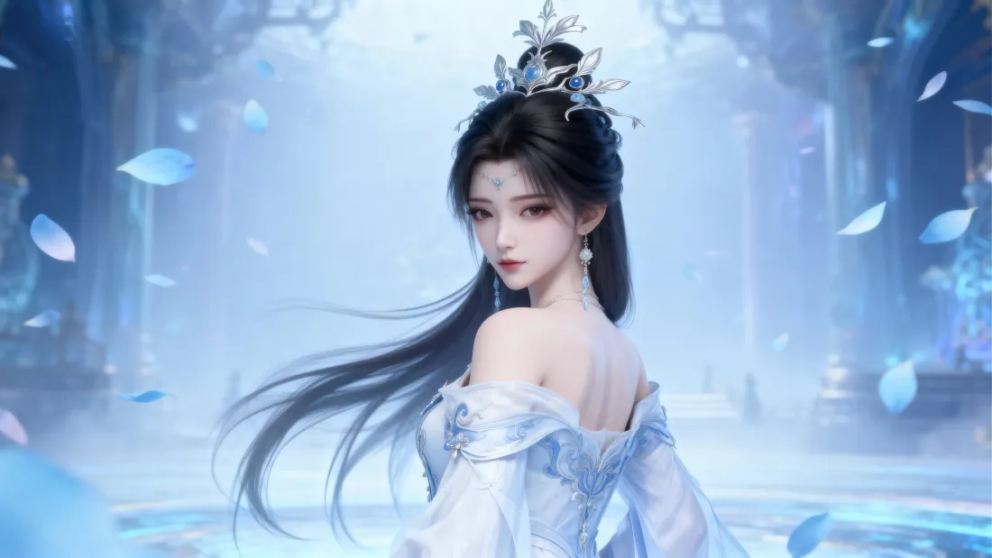 5k仙逆李慕婉壁纸｜梦幻蓝境背景 - 古风仙子「哲风壁纸」