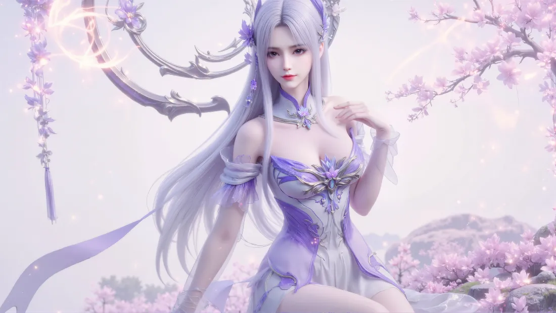 4k小医仙壁纸｜斗破苍穹 - 紫裙樱花「哲风壁纸」