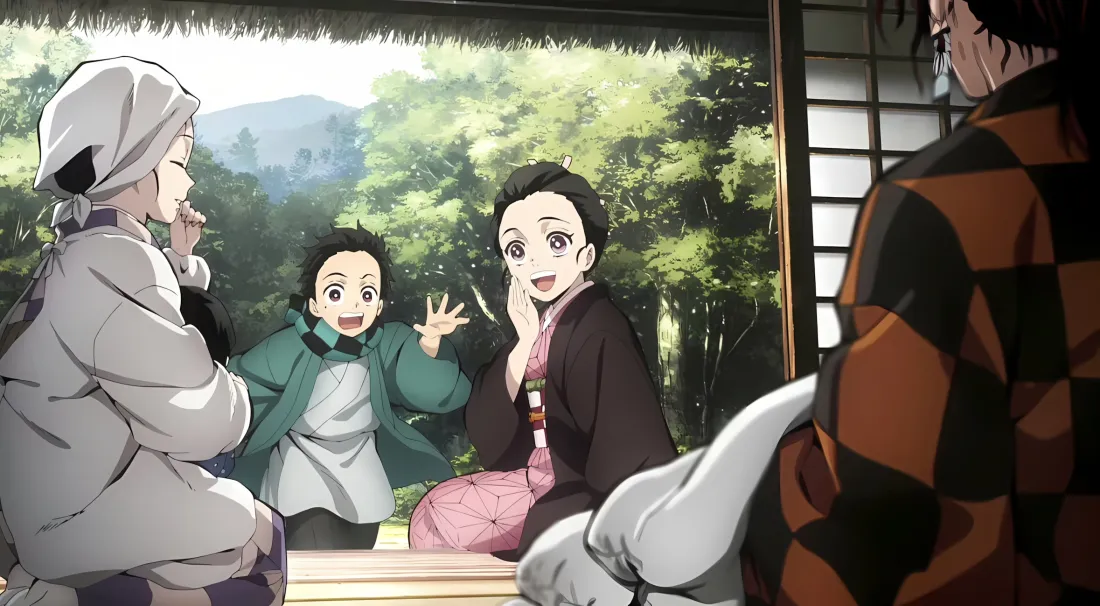 2k鬼灭之刃壁纸｜炭治郎全家福 - 温馨家庭「哲风壁纸」