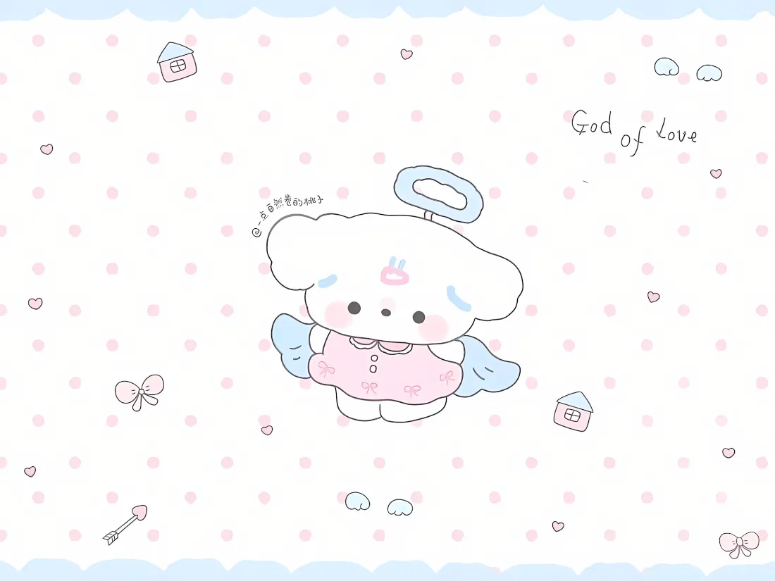 2k小羊天使壁纸｜粉色背景 - 可爱萌系「哲风壁纸」