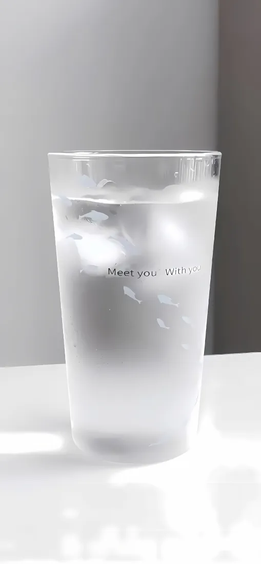 透明杯子手机壁纸｜简约ins风背景 - 冰块水杯「哲风壁纸」