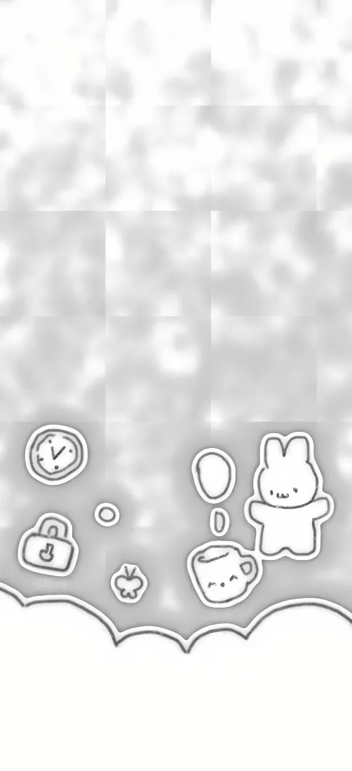 米菲兔手机壁纸｜灰调背景图片 - 可爱ins风「哲风壁纸」