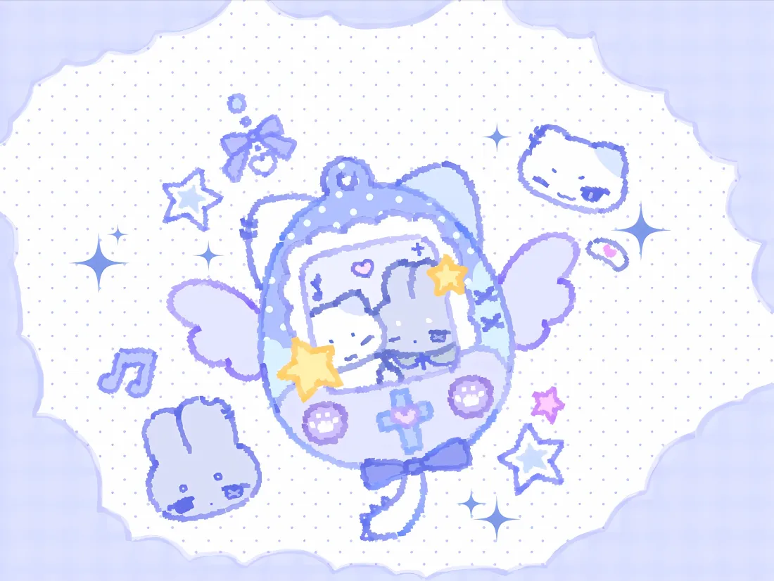 2k卡通兔子壁纸｜可爱背景图片 - 紫粉色调「哲风壁纸」