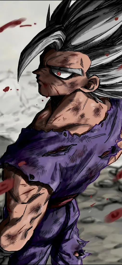 悟空手机壁纸｜七龙珠背景图片 - 战斗破损衣「哲风壁纸」