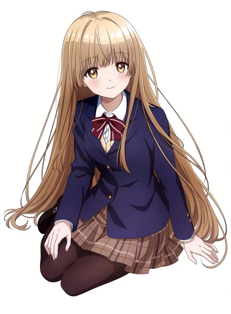 稚名真昼手机壁纸｜JK制服背景 - 黑丝金发「哲风壁纸」