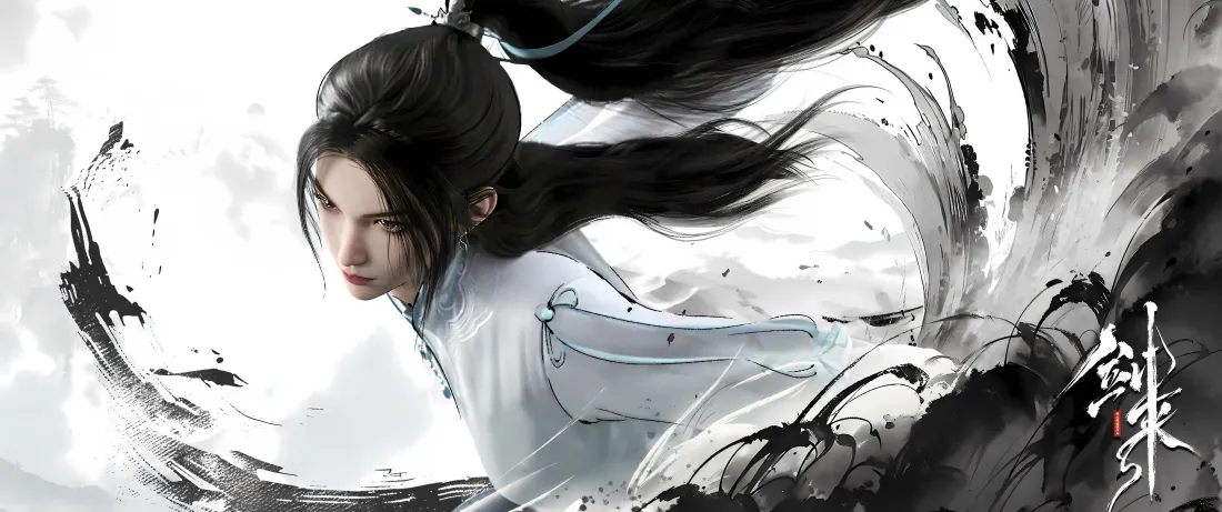 5k陈平安壁纸｜剑来水墨背景图片 - 黑白4K「哲风壁纸」