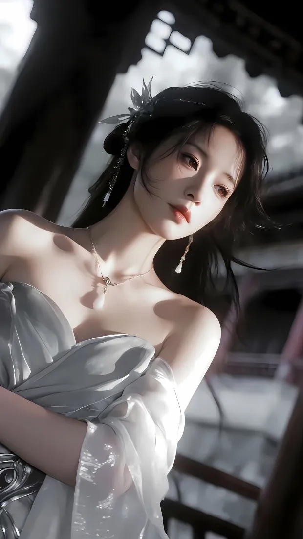 古风美女手机壁纸｜古风建筑背景 - 银衣我不是龙虾「哲风壁纸」