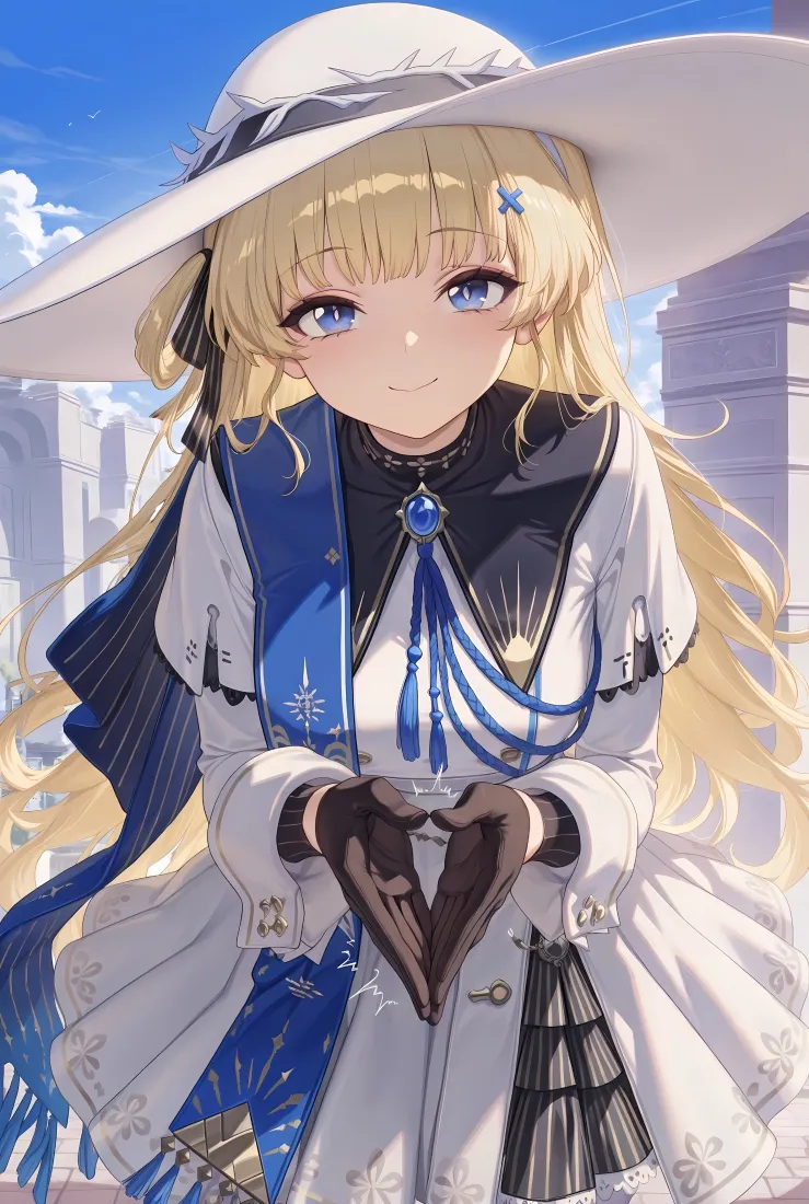 菲比手机壁纸｜鸣潮背景图片 - 金发蓝白服饰「哲风壁纸」