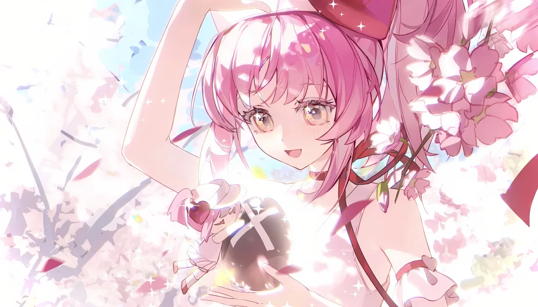 4k日奈森亚梦壁纸｜樱花背景 - 守护甜心「哲风壁纸」