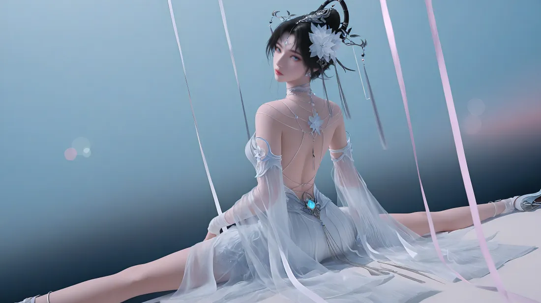 6k邀月壁纸｜完美世界背景图 - 古风白衣美女「哲风壁纸」