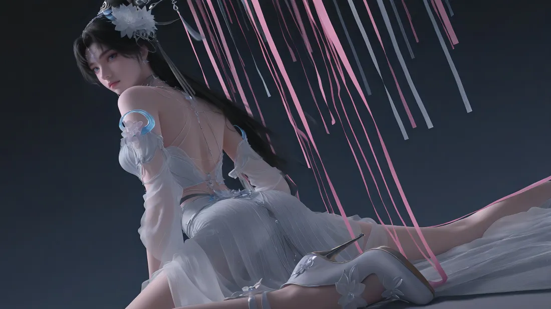 6k邀月壁纸｜完美世界 - 露背古风美女「哲风壁纸」