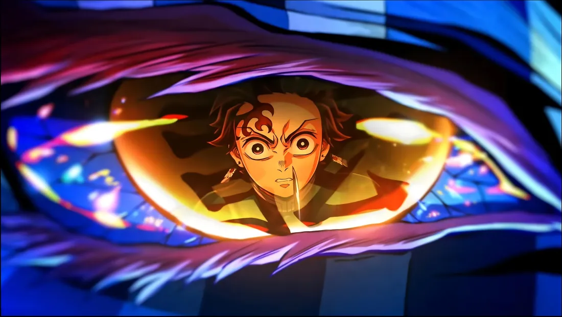 4k鬼灭之刃壁纸｜炭治郎眼睛背景图片 - 动漫特写「哲风壁纸」