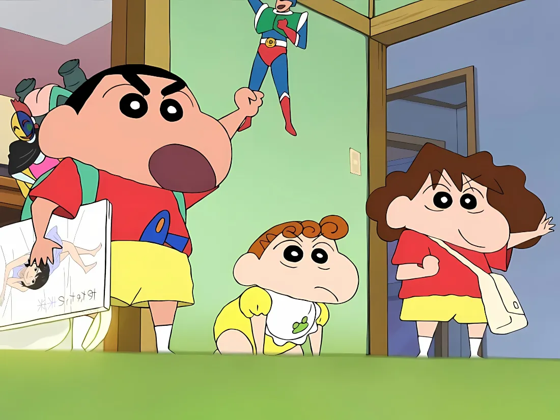 2k蜡笔小新壁纸｜家庭场景 - 小新小葵美芽「哲风壁纸」