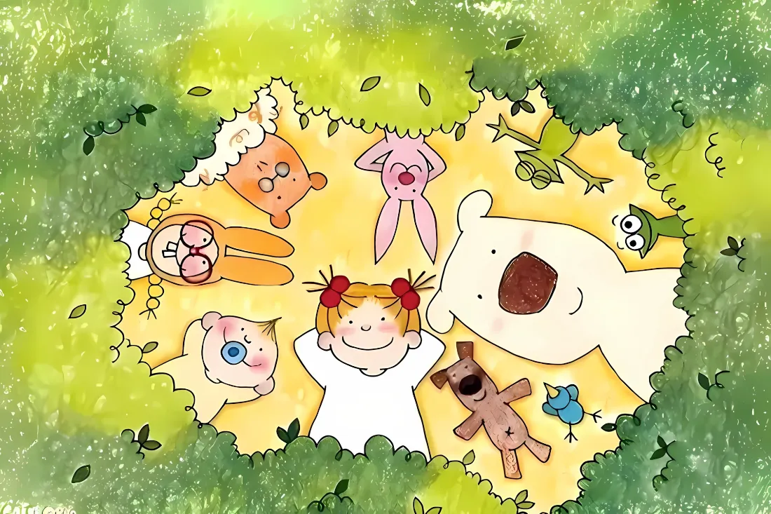 2k玛德琳壁纸｜草地背景 - 卡通童趣「哲风壁纸」