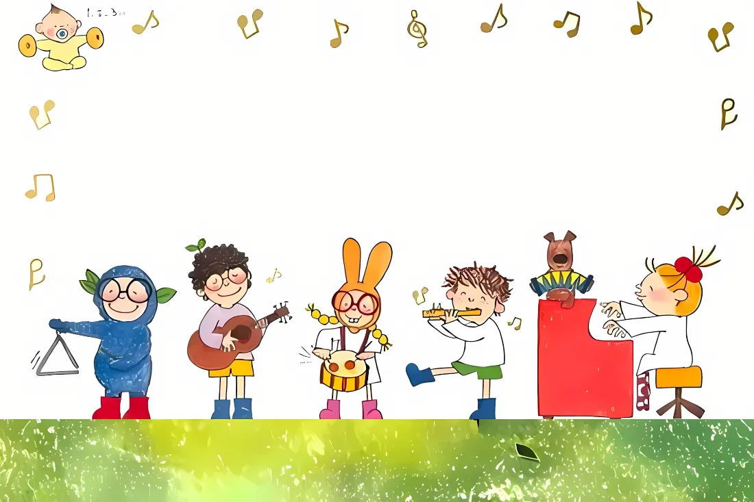 2k玛德琳卡通壁纸｜草地 - 音乐儿童「哲风壁纸」