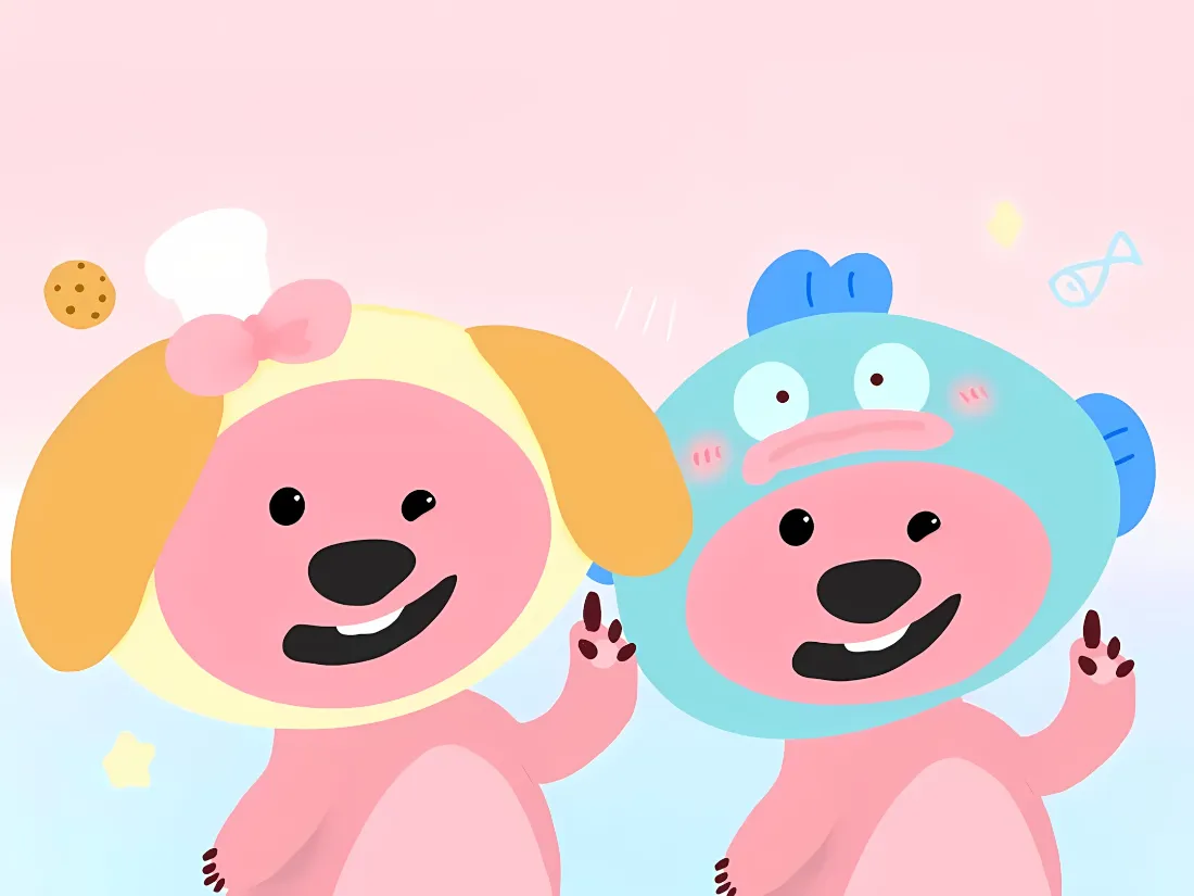 2kPoppy壁纸｜粉色背景图片 - 卡通小狗「哲风壁纸」