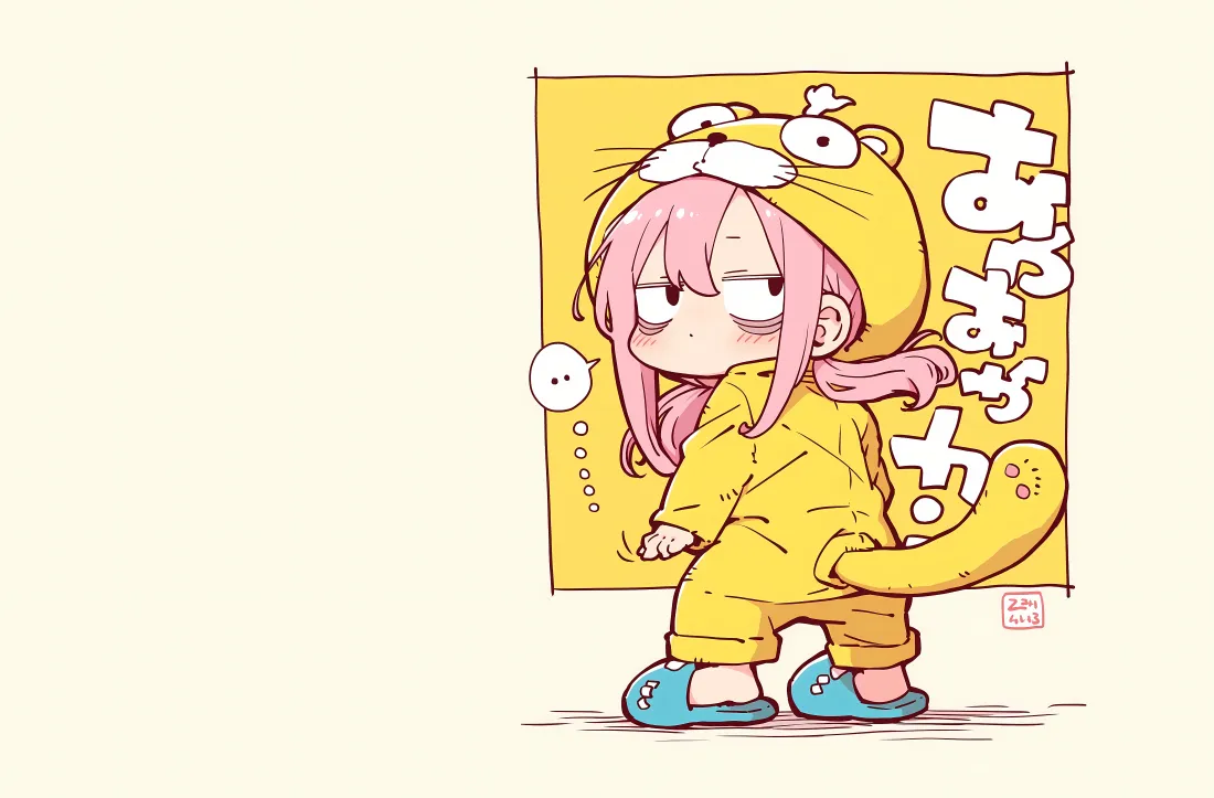 8k黄睡衣粉发角色壁纸｜二次元 - 搞鬼「哲风壁纸」