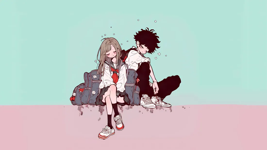 8k我的英雄学院校服壁纸｜浅绿粉 - 漫画「哲风壁纸」