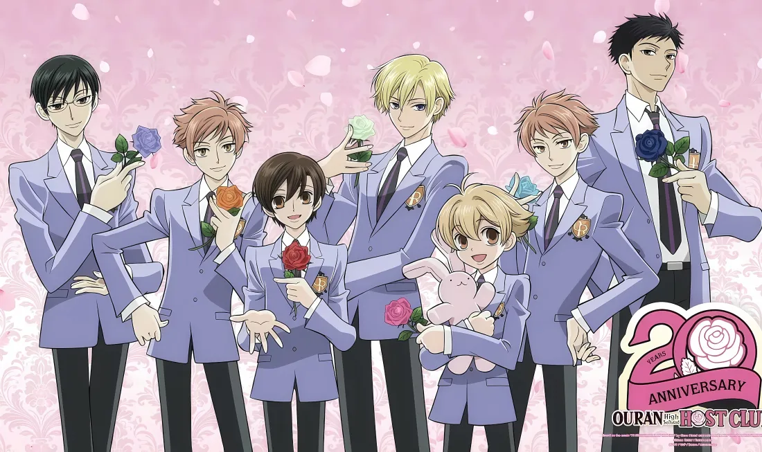 4k樱兰高校男公关部壁纸｜樱花背景 - 紫色制服「哲风壁纸」