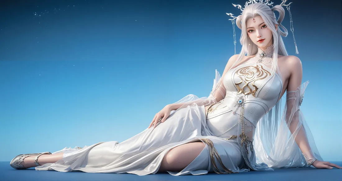 3k诛仙小白壁纸｜蓝色背景图片 - 白衣仙侠「哲风壁纸」