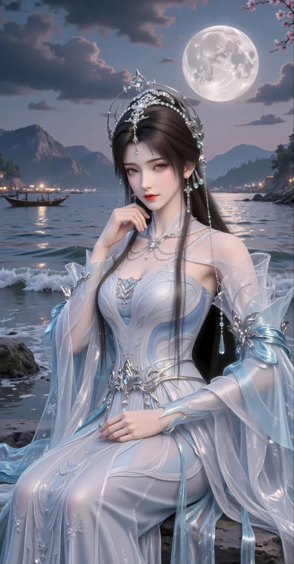 清漪手机壁纸｜完美世界 - 古风月夜仙裙「哲风壁纸」