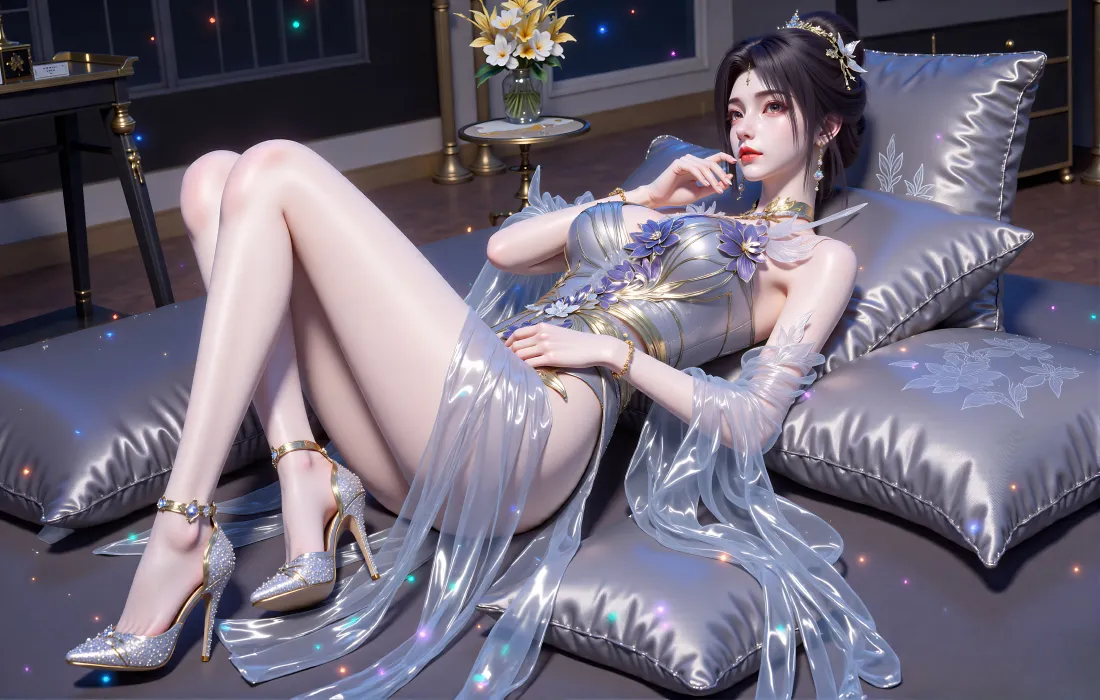 7k王曦壁纸｜完美世界背景 - 银色礼服「哲风壁纸」