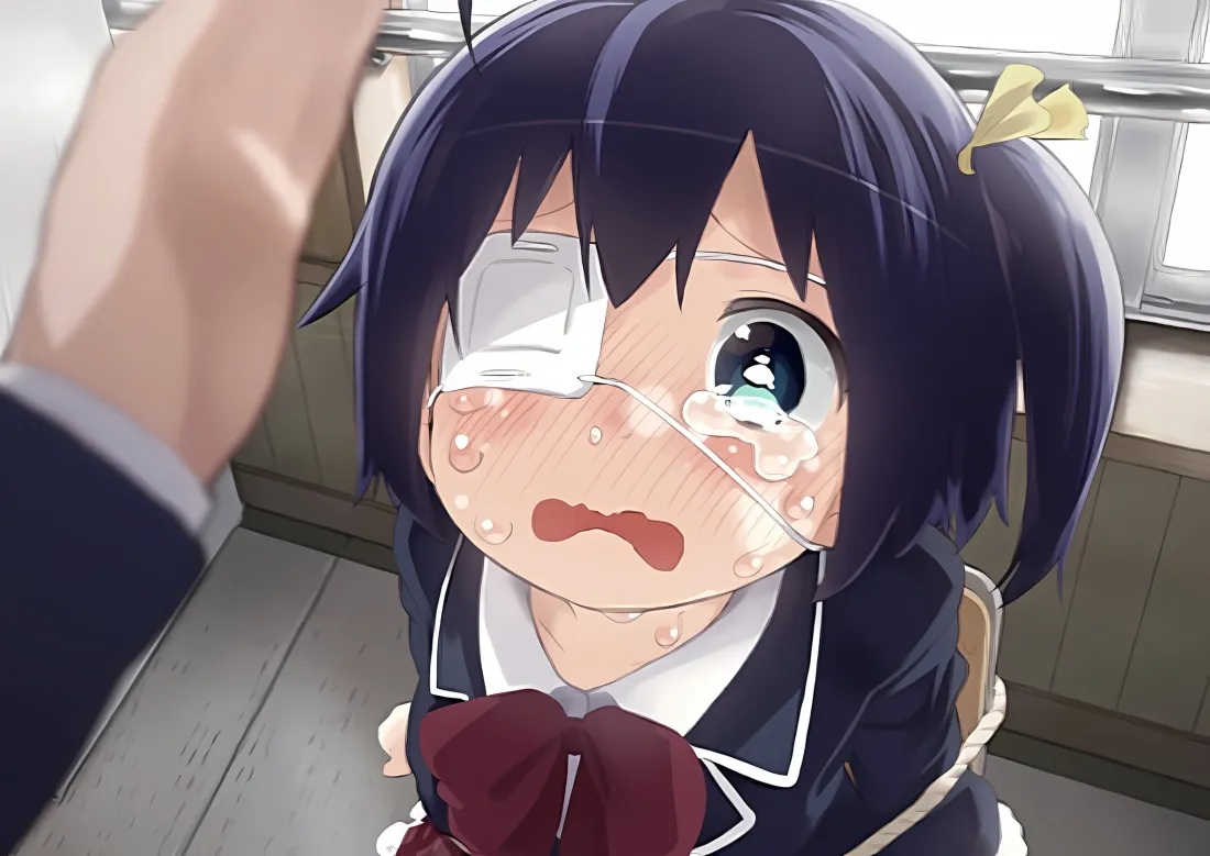 2k小鸟游六花壁纸｜流泪背景 - 眼罩校服「哲风壁纸」