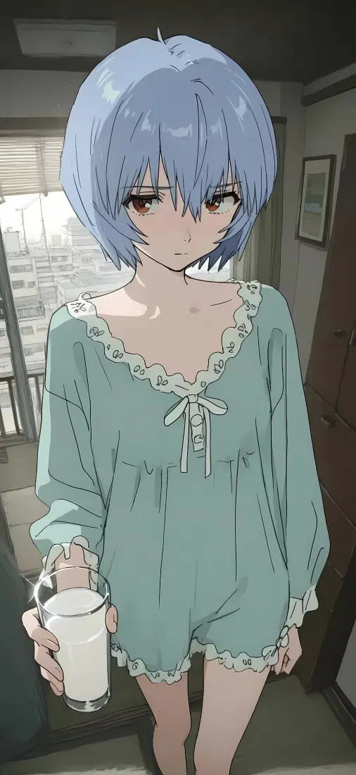 绫波丽手机壁纸｜室内背景 - 睡衣「哲风壁纸」