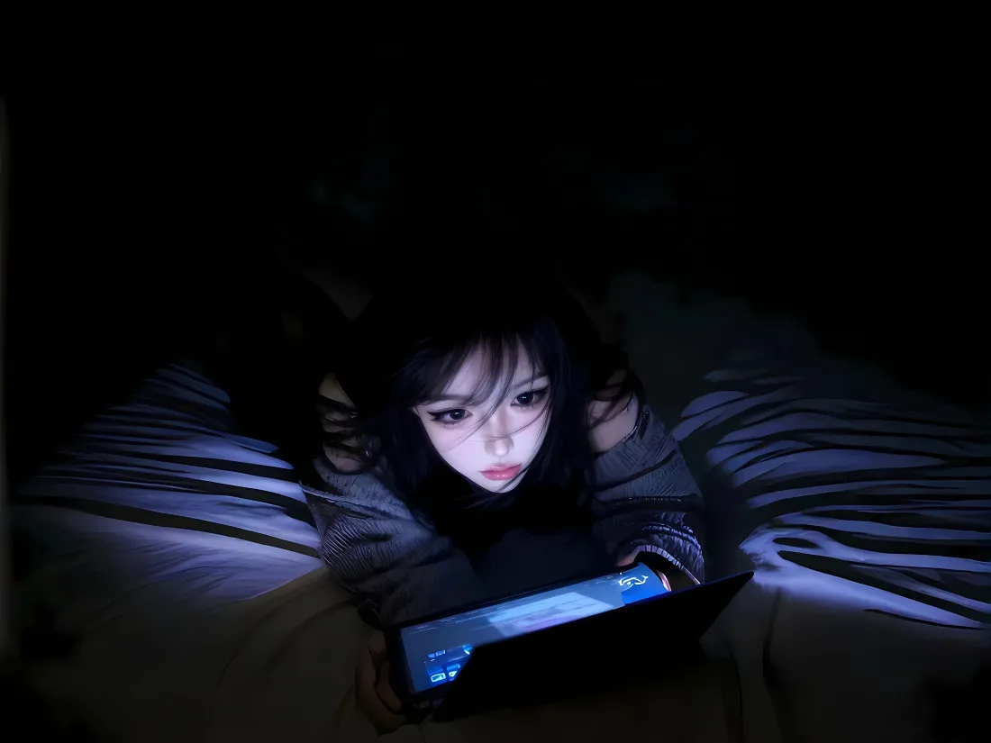 4k女生简约壁纸｜黑暗床品背景 - 深夜平板「哲风壁纸」