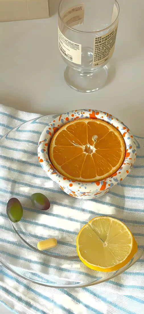 橙子柠檬静物手机壁纸｜ins风背景 - 橄榄「哲风壁纸」