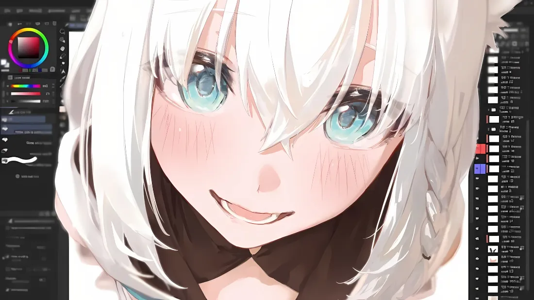 2k白发蓝眼动漫少女壁纸｜绘画界面 - 二次元「哲风壁纸」