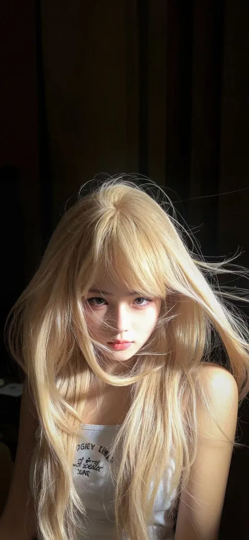 金发美女手机壁纸｜暗背景 - Ios「哲风壁纸」