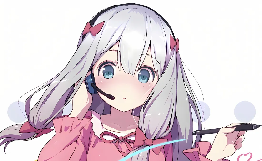 2k和泉纱雾壁纸｜粉衣背景图 - 埃罗芒阿老师「哲风壁纸」