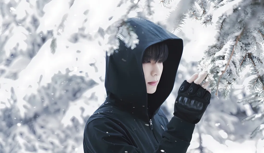 2k张起灵肖宇梁壁纸｜雪景背景 - 黑色连帽衣「哲风壁纸」