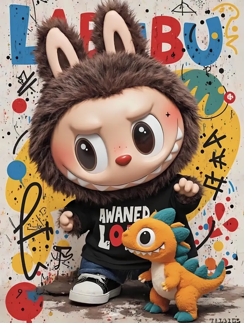 拉布布手机壁纸｜涂鸦 - 小恐龙玩具「哲风壁纸」